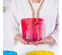 PA-DABAOO Colored Quartz Crystal Singing Bowl, Meditation Sound Bowl, Sound Healing Singing Bowl, Heart Chakra Crystal Singing Bowl for Meditation, Yoga And Sound Bath,6.5 inch C note