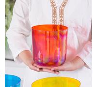 PA-DABAOO Colored Quartz Crystal Singing Bowl, Meditation Sound Bowl, Sound Healing Singing Bowl, Heart Chakra Crystal Singing Bowl for Meditation, Yoga And Sound Bath,6.5 inch D note