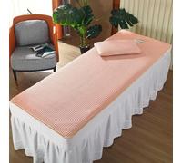 PA-DABAOO Cooling Massage Table Mattress Pad with Face Hole,with Pillowcase,Thin Massage SPA Bed Sheet Cover,Soft Beauty Mattress Topper,Square Head, Non-Slip Lash Bed Cushion,60 * 180CM