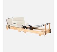 PA-DABAOO Folding Pilates Reformer for Home,Pilates Machine with Reformer Accessories,Pilates Workout Equipment for Beginner, Pilates Bed Adjustable Resistance,White