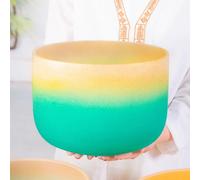 PA-DABAOO Gilded Crystal Singing Bowl, Colored Crystal Singing Bowl, Frosted Chakra Singing Bowl, Quartz Crystal Singing Bowl 8 Inches for Mindfulness Meditation Yoga Sound Bath,8 inch F note