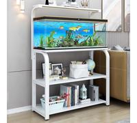 PA-DABAOO Large Fish Tank Stand,Heavy Duty Metal Aquarium Stand Height Adjustable,Multifunctional Storage Rack,Sturdy Metal Frame,Multi-Layer Design,More Storage Space,B