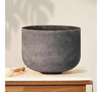 PA-DABAOO Mineral Crystal Singing Bowl, Crystal Singing Bowl 8 Inches, Chakra Quartz Crystal Singing Bowl, Meditation Sound Bowl, Suitable for Meditation Healing Yoga Sound Bath,Black