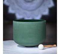 PA-DABAOO Mineral Crystal Singing Bowl, Crystal Singing Bowl 8 Inches, Chakra Quartz Crystal Singing Bowl, Meditation Sound Bowl, Suitable for Meditation Healing Yoga Sound Bath,Green