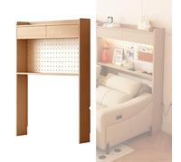 PA-DABAOO Multifunctional Behind Couch Table,Skinny Sofa Table with Pegboard/Storage Cabinet,Electric Sofa Back Panel Storage Stand,Long Display Shelf with Functional Zoning,A 100CM