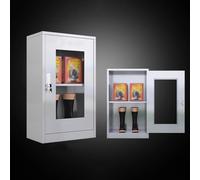 PA-DABAOO Outdoor Fire Extinguisher Cabinet,Heavy Duty Extinguisher Decoration Storage Organizer,Stainless Steel Floor-Standing Extinguisher Box with Lock And Handle,80*50*35CM
