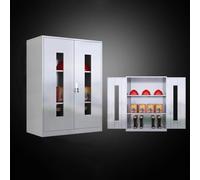 PA-DABAOO Outdoor Fire Extinguisher Cabinet,Heavy Duty Extinguisher Decoration Storage Organizer,Stainless Steel Floor-Standing Extinguisher Box with Lock And Handle,120*90*45CM