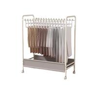 PA-DABAOO Pants Hangers with Wheels & Bottom Basket,Pants Rack Trolley,15 Hangers,Freestanding Rolling Pant Storage Cart,Wardrobe Organizer Rack for Pants/Scarf/Towel,Gray