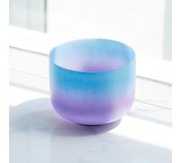 PA-DABAOO Rainbow Frosted Crystal Singing Bowl, Quartz Crystal Singing Bowl, E Note Solar Plexus Chakra Crystal Singing Bowl for Mindfulness Meditation,10inch Style C