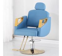PA-DABAOO Reclining Barber Salon Chair, Comfortable Stylist Chair with Spongs,Professional Recline Shampoo,Height Adjustable, 360 Degrees Rotation,Upgraded Salon Beauty Equipment,Blue