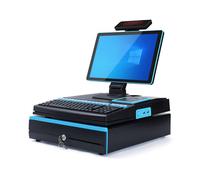 PA-DABAOO Smart POS System with Touch Screen, All-in-One Cash Register,Built-in 58Mm Printer, Cash Drawer,8GB RAM, 256G SSD,Storage Temperature: 0-60℃,Professional Register,Blue