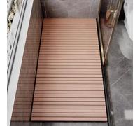 PA-DABAOO Square Solid Wood Shower Mat,Non Slip Indoor Or Outdoor Doormat/Sauna Mat,Large/Small Square Bath Mats with Drain Hole,Flooring Decor And Protector,70 * 90CM