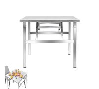 PA-DABAOO Stainless Steel Folding Prep Table, Commercial Worktable for Prep & Work,Outdoor Multifunctional Utility Table, Metal Packing/Baking Table, Food Prep Bench,120 * 80CM