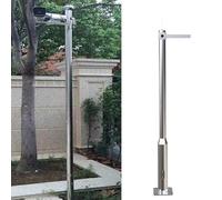 PA-DABAOO Surveillance Camera Pole for Outside,Universal Tall Security Camera Post Stand with Bracket,Round Holder Post with Lightning Rod,Heavy Duty Stainless Steel Construction,2M/6.56ft