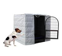 PA-DABAOO Warmth Cover for Large Dogs Kennel Full Coverage,Indoor/Outdoor Pet Kennel Covers,Heavy Duty Dog Cage Cover Universal Fit for Most Wire Pet Crates,Windproof,M