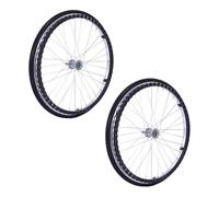 PA-DABAOO Wheelchair Rear Wheel Replacement 24 * 1 3/8,Manual Wheelchair Accessory,Solid Wheel with Bearing Screw and Push Wheels,Polyurethane Material,Diameter 58-59CM,Black A