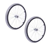 PA-DABAOO Wheelchair Rear Wheel Replacement 24 * 1 3/8,Manual Wheelchair Accessory,Solid Wheel with Bearing Screw and Push Wheels,Polyurethane Material,Diameter 58-59CM,Gray A