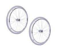 PA-DABAOO Wheelchair Rear Wheel Replacement 24 * 1 3/8,Manual Wheelchair Accessory,Solid Wheel with Bearing Screw and Push Wheels,Polyurethane Material,Diameter 58-59CM,Gray B