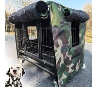 PA-DABAOO Windproof Crate Covers for Dog Cages,Heavy Duty Kennel Cover with Breathable Window,Universal Fit for Most Wire Pet Crates,Oxford Fabric,Camouflage Appearance,3XL