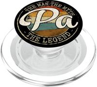 Pa Man Myth Legend Vintage Stamp Fathers Day Dad To Be PopSockets PopGrip for MagSafe
