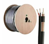 pa PACE RG59 + 2 Core Shotgun Bare Copper Video + Power Cable with CCA Power Cable 100m- Black