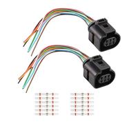 PA Products 2pcs 6 Pin Throttle Body Connector Plug Socket Wiring Repair Loom 1J0973713 For VW Skoda with 12pcs Heat Shrink Solder Seal Butt Splice Connectors