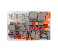 PA Products 32pcs Deutsch DTM Connector Assortment Box - Male & Female Connector Sets with Pins & Inserts | 12, 8, 6, 4, 3 & 2 Pin | Waterproof Sealed Automotive Plugs Kit with Box