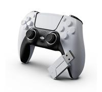 Pa5 Controller, P5 Remote with 2.4G Adaptor Compatible with Pl**5/Pl**4/PC, Support Turbo, Programmable, Vibration, 6-Axis Sensor and 3.5mm Headphone Jack (White)