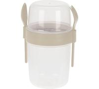 PAAJEE Overnight Oats Container Set With Lid Spoon & Fork 1100ml Mason Jars Salad Fruit Porridge Pudding Yoghurt Cup - Dishwasher Safe Muesli Cereal Pot To Go