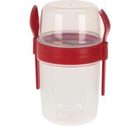 PAAJEE Overnight Oats Container Set With Lid Spoon & Fork 1100ml Mason Jars Salad Fruit Porridge Pudding Yoghurt Cup - Dishwasher Safe Muesli Cereal Pot To Go