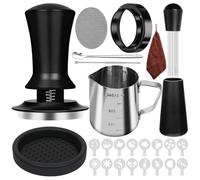 Paaruter 10 PCS Espresso Accessories Coffee Espresso Tamper Set with Espresso Tamper, WDT Tool, Coffee Stirrer, Frothing Pitcher 53mm