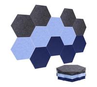 Paaruter 12 Pack Self-Adhesive Acoustic Panels,Soundproof Wall Panels Absorbing, Hexagon Sound Proof Panels for Walls Style B