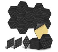 Paaruter 12 Pack Self Adhesive Acoustic Panels Soundproof Wall Panels,Sound Proof Foam Panels for Noise Absorbing Black Easy Install
