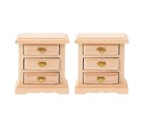 Paaruter 2pcs Nightstands Night Stand Furniture Bed Table Decor Miniature Cabinet Night Table Cabinet Props Wood Cupboard Easy Install Easy to Use