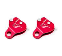 Paaruter 2pcs Rope Grab Metal Rope Outdoor Climbing Mountaineering Equipment with Locking Protection Red