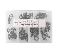 Paaruter 30Pcs Fishing Rod Tips Repair Kit 3.0-4.5Mm Ceramic Ring Diy Eye Set Saltwater Freshwater Rod Rebuilding Sea Casting Rod Replacement Tip Tops