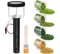 Paaruter 4 X 60g Colors Grass Mini Static Grass Applicator Flocking Kit with Anti Slip Handle, DIY Model Train Landscape Craft