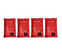 Paaruter 4PCS Emergency Fire Blanket, Fire Blanket, Fire Suppression Blanket for Kitchen, Grill, Fireplace (59Inch X 59Inch) High Guality