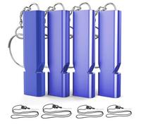 Paaruter 4PCS Emergency Survival Whistle Emergency Whistle, Premium Safety Survival Whistles with 4pcs Neck Hanging Rope Blue