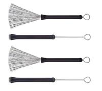 Paaruter 4Piece Retractable Drum Wire Brushes Portable Drum Brushes Drum Sticks Brush for Rock Band, Country Music, Folk