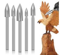 Paaruter 5 PCS Wood Carving Drill Bits Set, 1/8In Shank Rotary Tool Accessories for Engraving,Diamond Drill Bits for DIY Wood