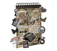 Paaruter 50 Pcs Vintage Journaling Scrapbooking Supplies Scrapbook Sticker, Brown Pre-Cut Vintage Washi Sticker Book