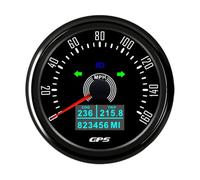 Paaruter 85MM GPS Speedometer with GPS Antenna 7Colors Backlight Digital LED Odometer Gauge for 12V24V Car Boat Marine 0-160MPH,B