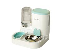 Paaruter Automatic Feeder Pet GravityFeeder with Dry and Wet Separation - Grey, Automatic Water Refill, Large Capacity,