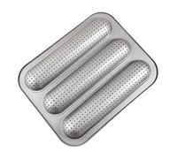 Paaruter Baking Pans Baguett Pan French Bread Mold 3 Cavity Baking Tray Nonstick Long Loaf Toast Cake Mould Bakeware for Oven