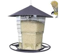Paaruter Bird Feeders for Outdoors Automatic Food Dispenser Bird Feeders for Outside Weatherproof Large Food Dispenser with Perch