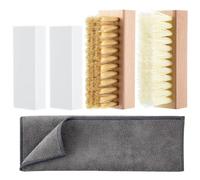 Paaruter Brass& Nylon Brush Set, 5 Piece Suede and Nubuck Shoe Cleaning Kit with 2 Suede Erasers, Microfiber Towel for Shoes, Boots Bags