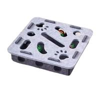 Paaruter Cat Exercise Toy Felt Puzzle Box with Ball for Indoor Sports Entertainment Cat Puzzle Toy for Indoor Cats Grey