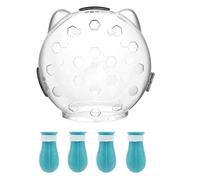 Paaruter Cat Muzzle for Grooming,Breathable Cat Muzzle Helmet with 4 Silicone Shoes, Cat Astronaut Helmet,Cat Anti Bite Helmet S