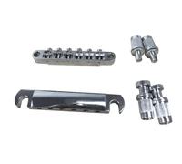 Paaruter Electric Guitar Bridge, Standard 6 String Size LP Guitar Bridge Full Set Bridge Tail Stud Zinc Alloy Guitar Parts Kit